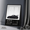 Póster 2D de Autos de Carreras GT – Diseño Técnico en Blanco y Negro | Arte Automotriz sin Marco para Hogar, Oficina o “Man Cave” | Decoración Moderna de Estilo Alemán