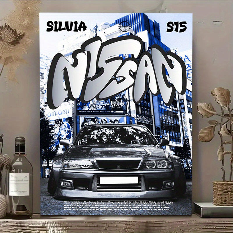 🚗 Póster Canvas Silvia S15 – Arte Automotriz Street Style 🖼️