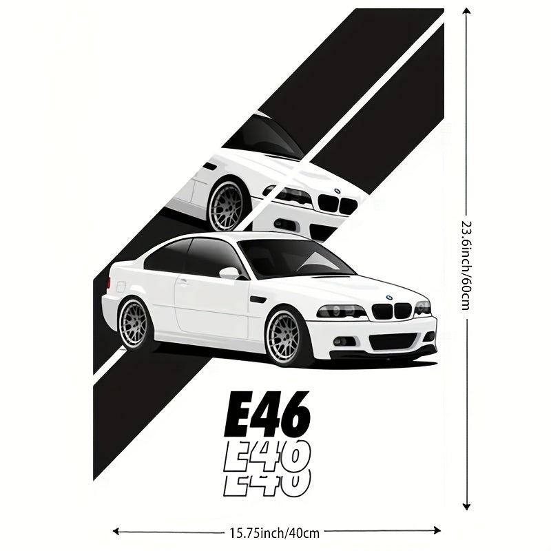 🚗✨ Set de 2 Pósters Vintage del E46 | Arte Automotriz Moderno Sin Marco 🖼️ | Canvas Premium para Decoración de Hogar u Oficina 🏠💼