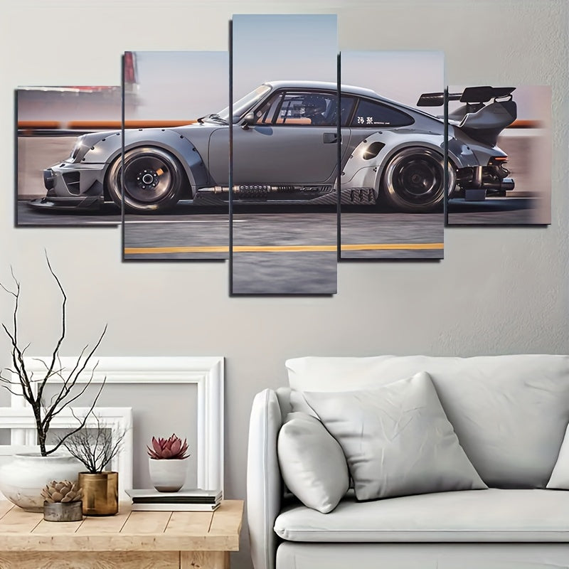 Set de 5 Cuadros Decorativos de Autos Deportivos – Estilo Art Déco Moderno | Láminas sin Marco para Sala, Oficina o Dormitorio | Regalo Perfecto para Amantes de los Coches