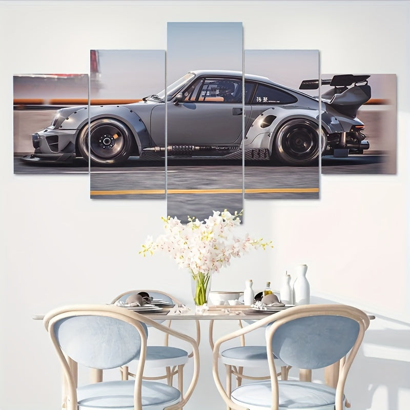 Set de 5 Cuadros Decorativos de Autos Deportivos – Estilo Art Déco Moderno | Láminas sin Marco para Sala, Oficina o Dormitorio | Regalo Perfecto para Amantes de los Coches