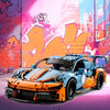 ¡La Carrera Comienza! Supercar GT3 RS Naranja & Azul – Set de 1400 Bloques | Diseño Deportivo 1:10 con Alerón Alto y Estilo Futurista