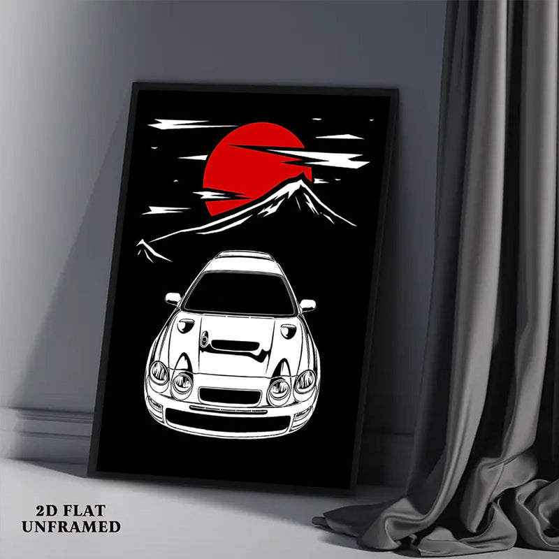 🚗💥 Celica GT4 Anime Racing Poster | Arte Estilo Manga Japonés 🇯🇵 | Canvas Print Sin Marco 🖼️✨ | Decoración para Sala, Oficina y Dormitorio