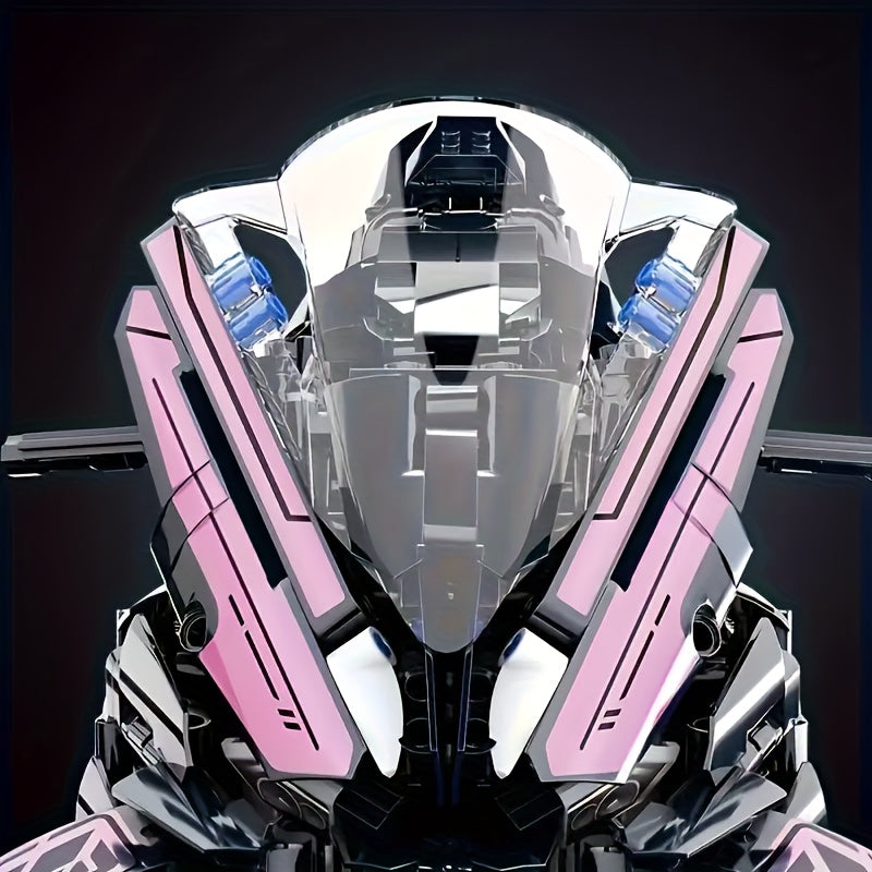 Moto Deportiva Rosa y Negra – Set de 2620 Bloques de Construcción | Réplica de Gran Escala con Motor, Llantas y Escape Realistas | Regalo Ideal para Fans y Coleccionistas