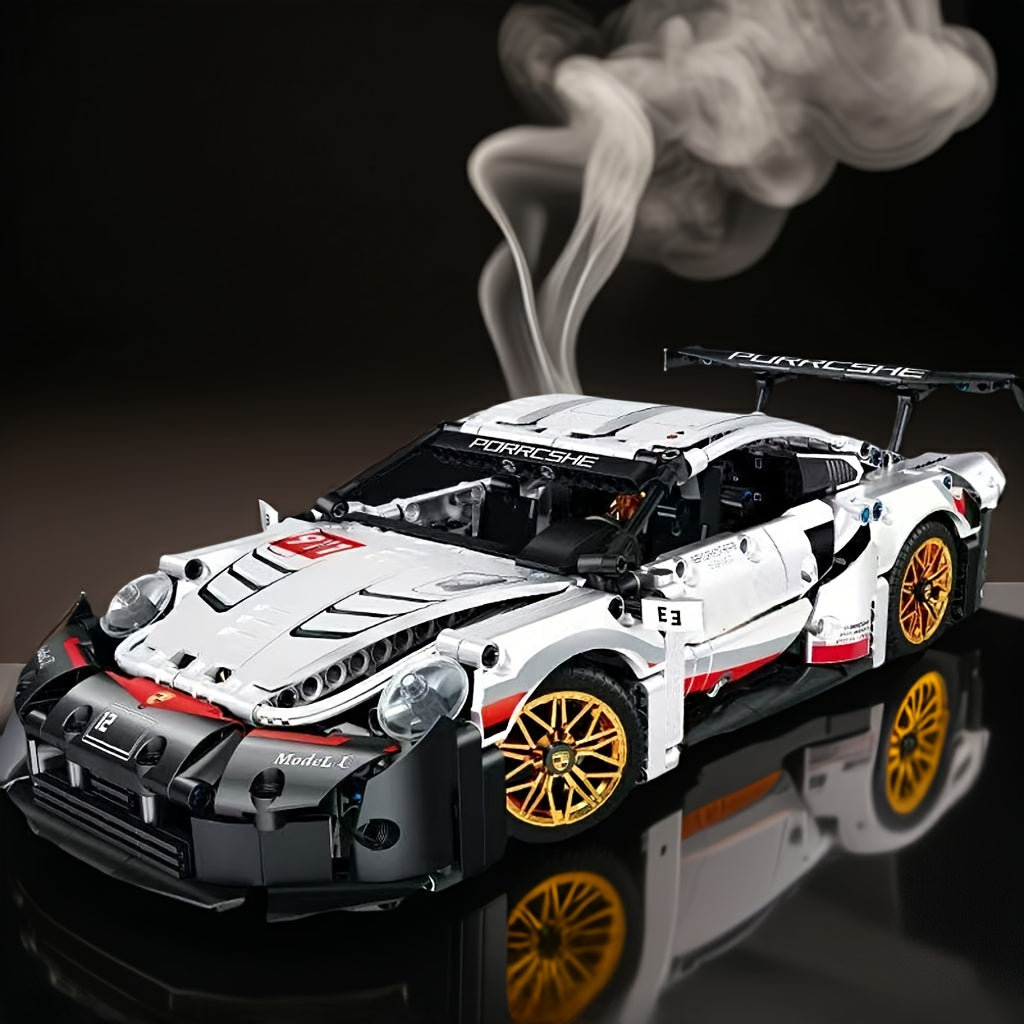 GT3 RS Naranja y Azul – Set de 1350 Bloques de Construcción | Súper Auto Deportivo con Puertas, Capó y Motor Funcionales | Réplica de Carreras de Gran Escala