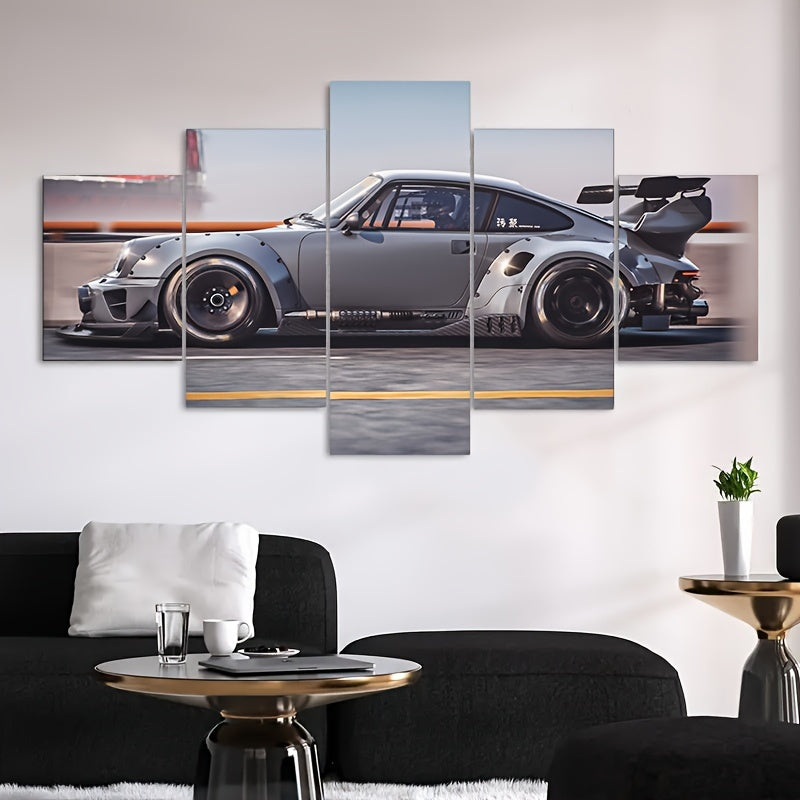 Set de 5 Cuadros Decorativos de Autos Deportivos – Estilo Art Déco Moderno | Láminas sin Marco para Sala, Oficina o Dormitorio | Regalo Perfecto para Amantes de los Coches