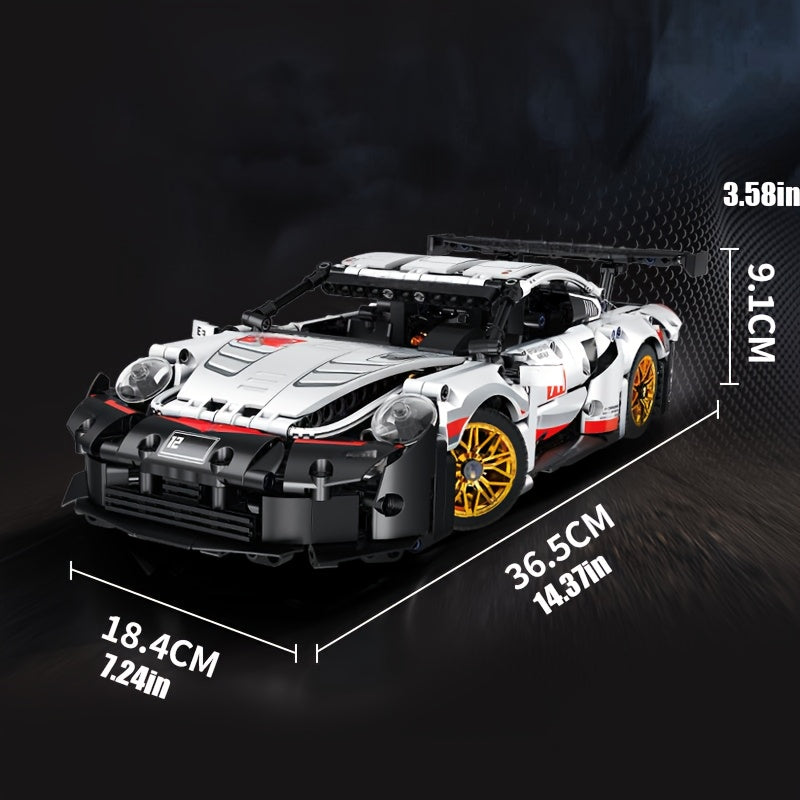 GT3 RS Naranja y Azul – Set de 1350 Bloques de Construcción | Súper Auto Deportivo con Puertas, Capó y Motor Funcionales | Réplica de Carreras de Gran Escala