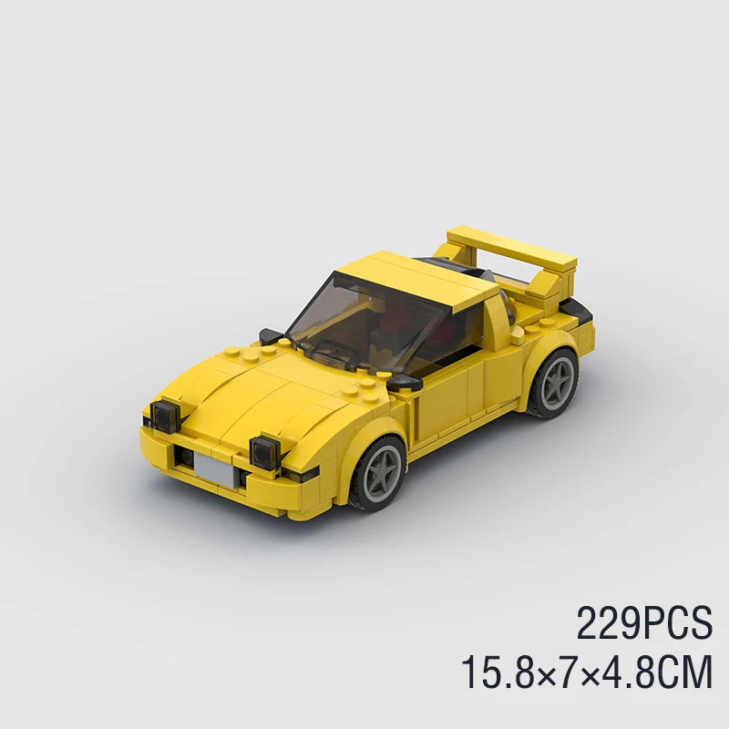 🎄 MOC F1 City Supercar Building Blocks – R34, RX-7, MK4 Supra | Regalo Navideño para Niños