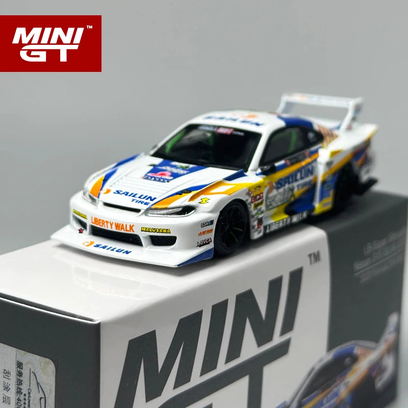 🔥 MINIGT 1:64 Nissan LB-Super Silhouette S15 Silvia #555 – 2023 White Edition 🔥