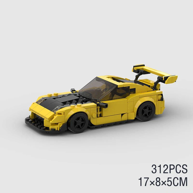 🎄 MOC F1 City Supercar Building Blocks – R34, RX-7, MK4 Supra | Regalo Navideño para Niños