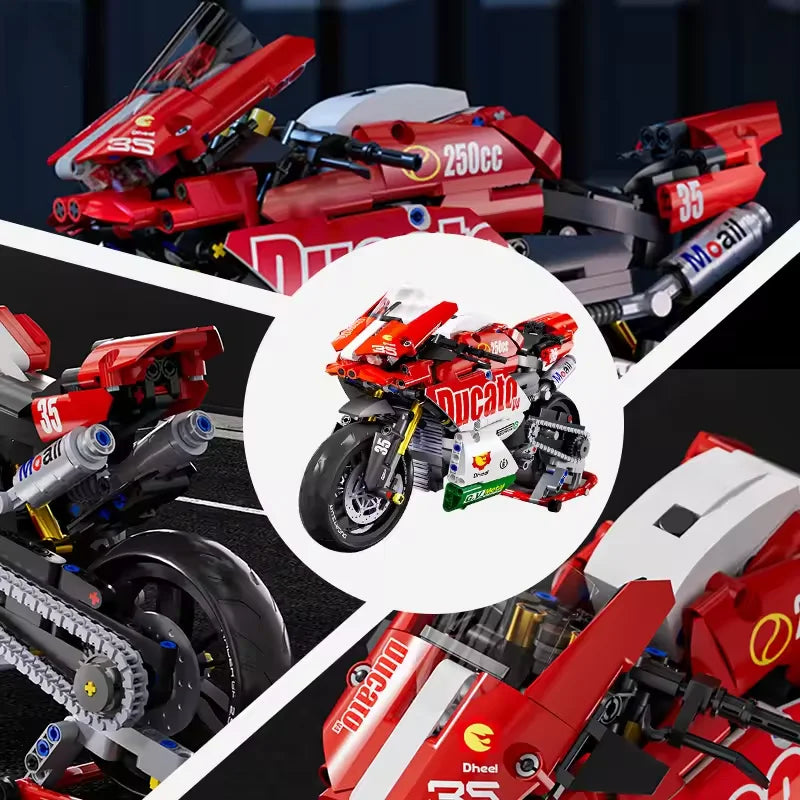 ¡Acelera la diversión esta Navidad! 🏍️✨ Construye tu propia moto V4 súper realista 863PCS
