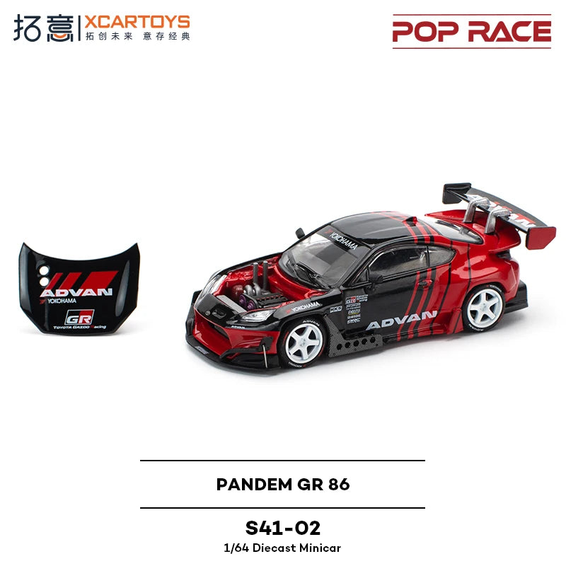 🔥 POP RACE 1:64 Toyota GR86 PANDEM ADVAN – Edición de Colección en Aleación 🔥