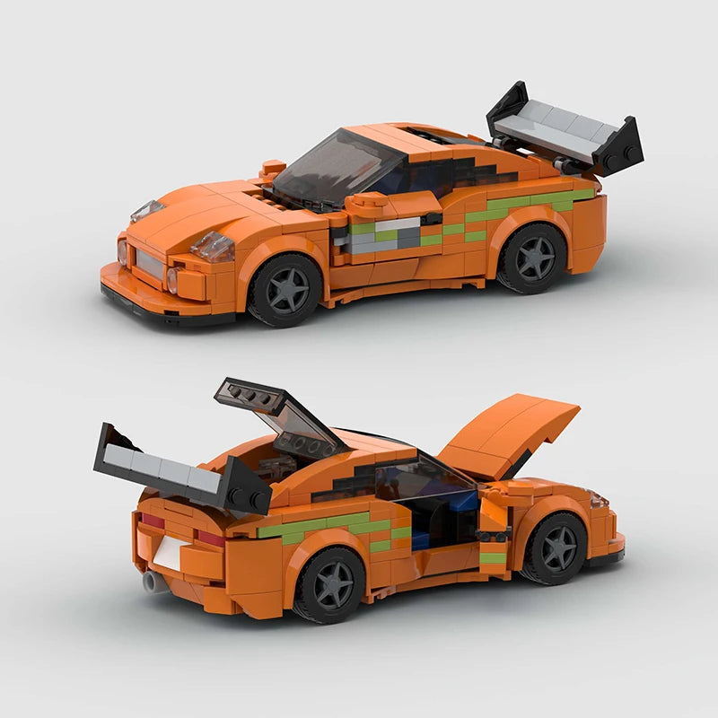 🎄 MOC F1 City Supercar Building Blocks – R34, RX-7, MK4 Supra | Regalo Navideño para Niños