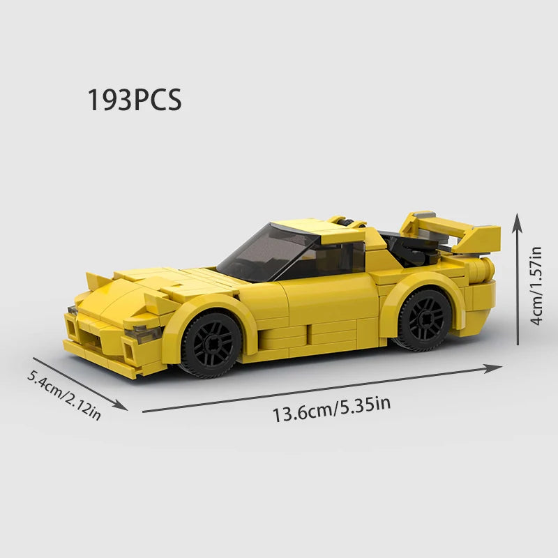 🎄 MOC F1 City Supercar Building Blocks – R34, RX-7, MK4 Supra | Regalo Navideño para Niños