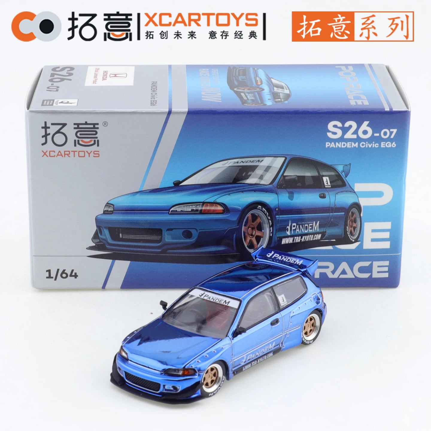 🚗 XCARTOYS POP RACE 1:64 PANDEM Civic EG6 – Metallic Edition 🚗