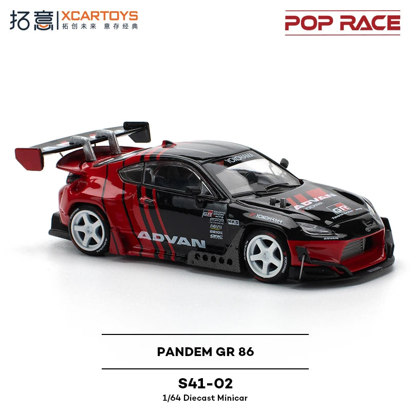 🔥 POP RACE 1:64 Toyota GR86 PANDEM ADVAN – Edición de Colección en Aleación 🔥