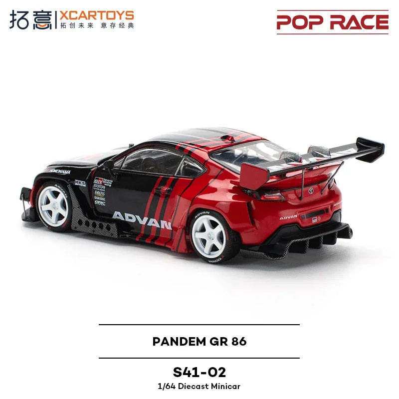 🔥 POP RACE 1:64 Toyota GR86 PANDEM ADVAN – Edición de Colección en Aleación 🔥