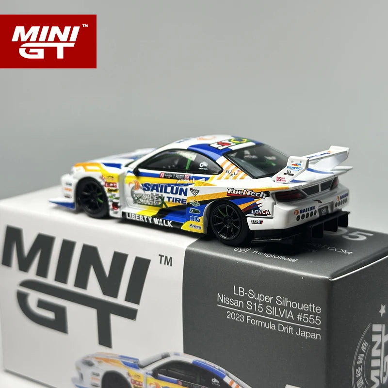 🔥 MINIGT 1:64 Nissan LB-Super Silhouette S15 Silvia #555 – 2023 White Edition 🔥