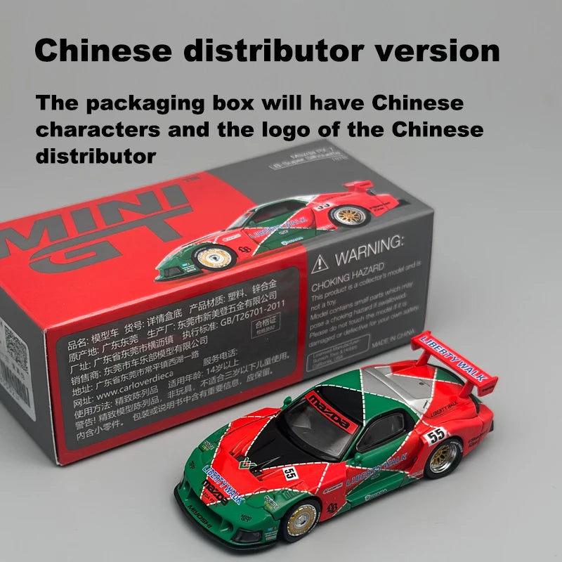🔥 MINIGT 990 Mazda RX-7 LB-Super Silhouette 787B – 1:64 Alloy Car Model 🔥