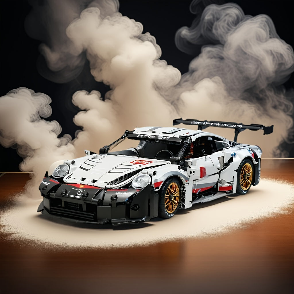 GT3 RS Naranja y Azul – Set de 1350 Bloques de Construcción | Súper Auto Deportivo con Puertas, Capó y Motor Funcionales | Réplica de Carreras de Gran Escala