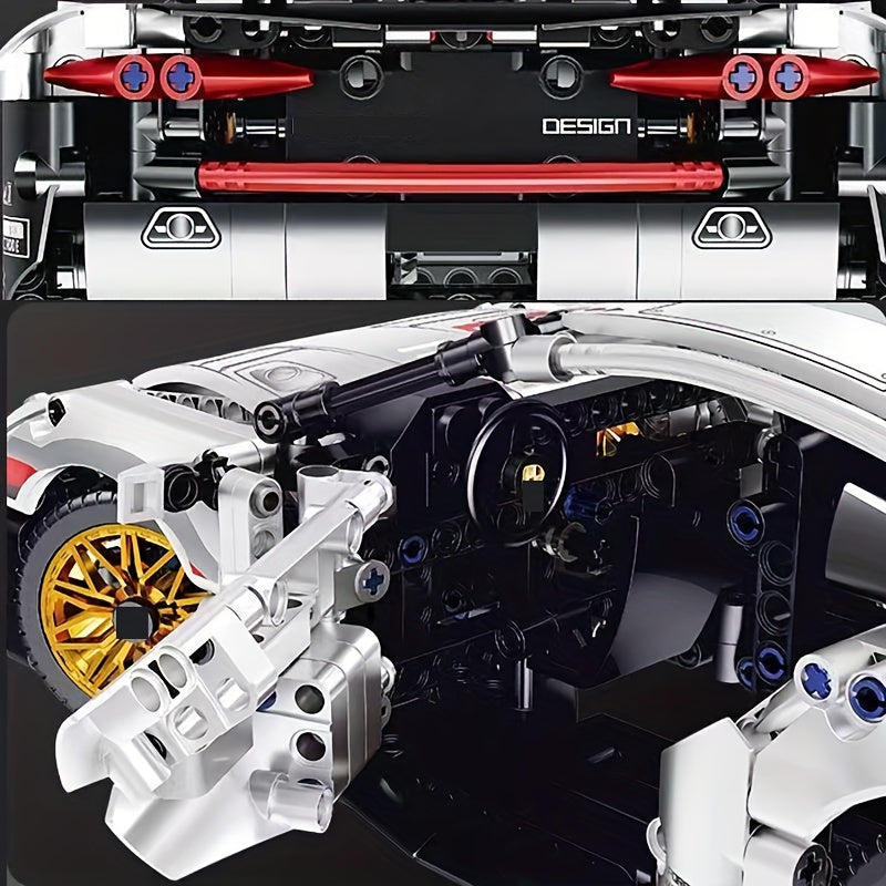 GT3 RS Naranja y Azul – Set de 1350 Bloques de Construcción | Súper Auto Deportivo con Puertas, Capó y Motor Funcionales | Réplica de Carreras de Gran Escala