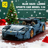 Supercar Azul Haze – Set de 2100 Bloques | Deportivo de Lujo 1:14 | Diseño Bajo y Aerodinámico | Modelo de Colección para Fanáticos de la Velocidad