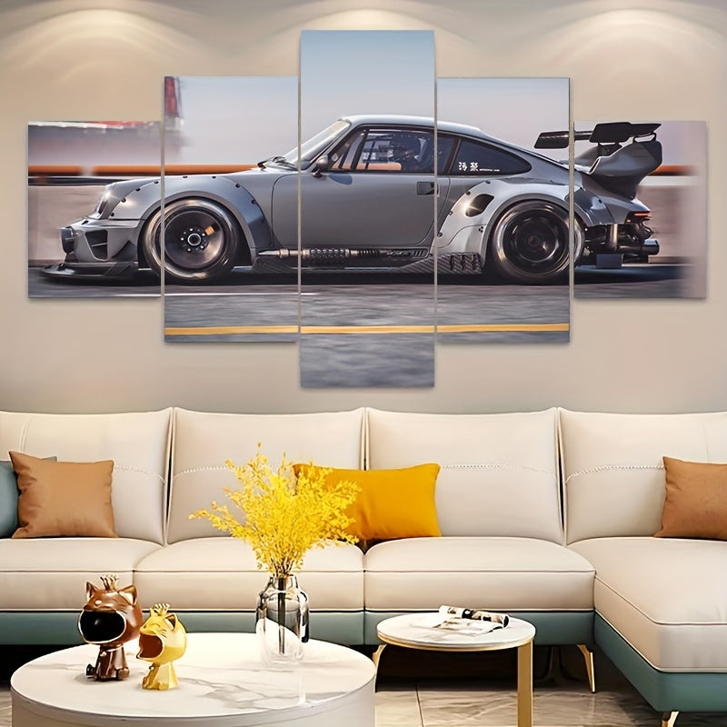 Set de 5 Cuadros Decorativos de Autos Deportivos – Estilo Art Déco Moderno | Láminas sin Marco para Sala, Oficina o Dormitorio | Regalo Perfecto para Amantes de los Coches