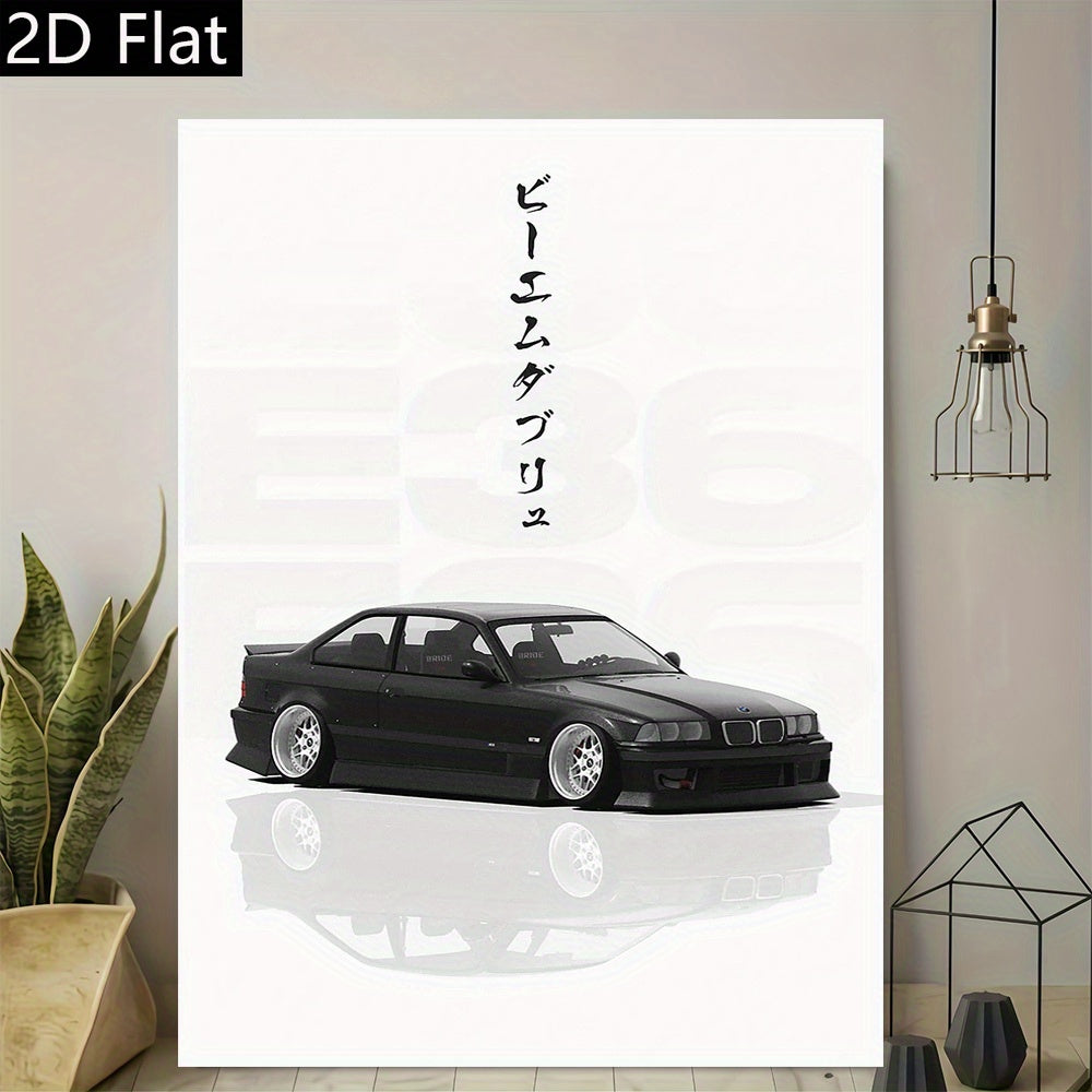 🚗✨ Póster Minimalista de Auto Deportivo | Lienzo 2D Flat sin Marco | Decor Retro Moderno para Sala, Oficina o Garaje 🏠🖼️