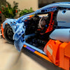 ¡La Carrera Comienza! Supercar GT3 RS Naranja & Azul – Set de 1400 Bloques | Diseño Deportivo 1:10 con Alerón Alto y Estilo Futurista