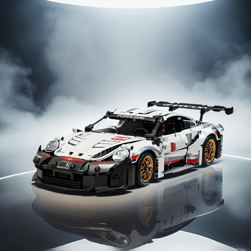 GT3 RS Naranja y Azul – Set de 1350 Bloques de Construcción | Súper Auto Deportivo con Puertas, Capó y Motor Funcionales | Réplica de Carreras de Gran Escala