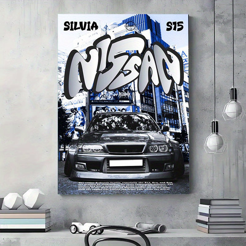 🚗 Póster Canvas Silvia S15 – Arte Automotriz Street Style 🖼️