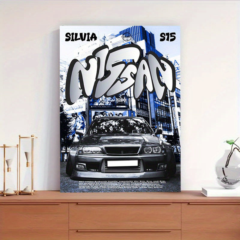 🚗 Póster Canvas Silvia S15 – Arte Automotriz Street Style 🖼️