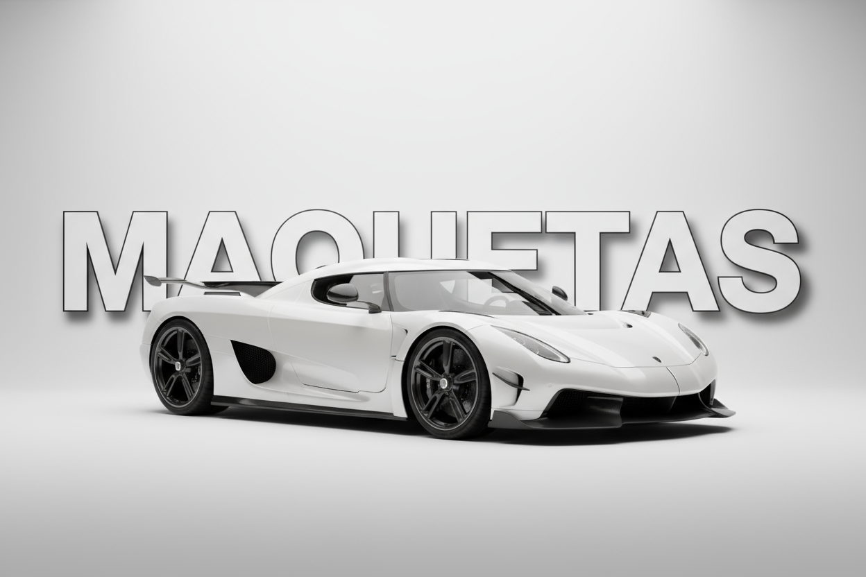 hazme una imagen optimizada de un konnisiegg pero que la imagen no sea tan grande y que ponga MAQUETAS detras y que se vea en 3d y que se pueda ver bn que no sea tan exagerado el tamaño que se vea bn en el movil y ordenador